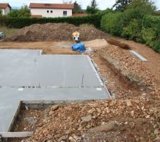 Dalle du RdC   Terrasse : coulage de la dalle béton