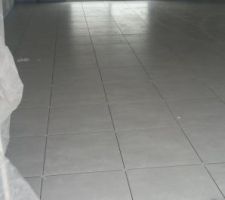 Voici une photo du carrelage posé. 
C'est terminé plus que les joints dans 2 jours.