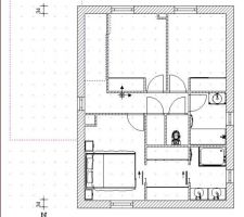 Plan de l'étage avec ébauche d'aménagement