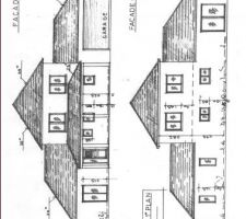 Plan de la maison vu de face et de derrière