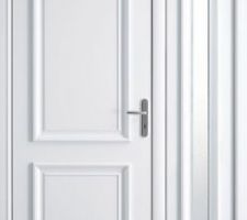 Choix de notre porte d'entrée: modèle Neo de chez Bel'm avec tierce vitrée