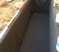 Mise en place feutrine EPDM bassin