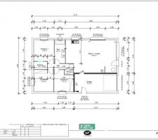 Plan de la maison, à modifier au niveau de la sdb et wc