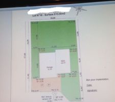 Voici l'implantation de la maison sur le terrain
