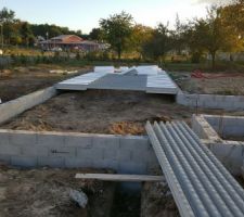 Mise en place du plancher
coté porche d entree