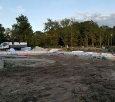 Vue sur la future piscine