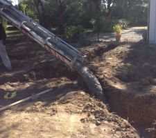 Coulage des semelles continues rigidifiées à 1,2 m de profondeur