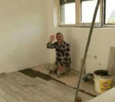 Pose du carrelage cuisine