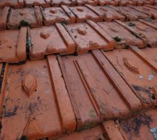 Vieilles tuiles à remplacer