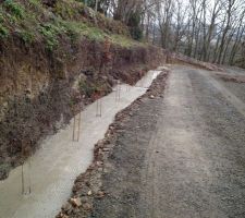 Fondations mur de soutènement coulées
