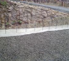 Fondations mur de soutènement coulées