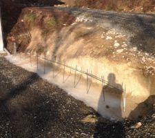 Fondations mur de soutènement coulées