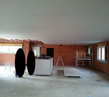 Mise en place du placo du plafond