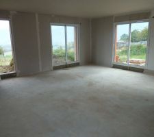 Vue du séjour de la future cuisine aménagée