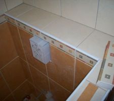 La faïence rectifiée dans la salle de bains.