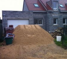 La Mer de sable à domicile...
22/10 : Livraison du sable pour la chape