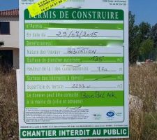 Permis de construire constaté par l'huissier de justice.
