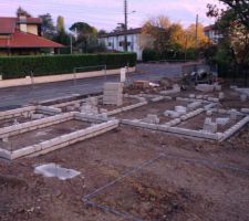 2 rangées de parpaings