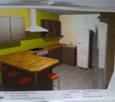 Une vue 3D de notre future cuisine !!!