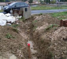 La tranchée pour le passage des gaines