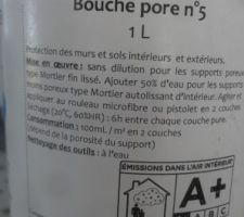 Le bouche pore à appliquer quand la deuxième couche de béton ciré est faite, avant le vernis