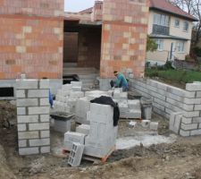 &Eacute;l&eacute;vation des murs du garage