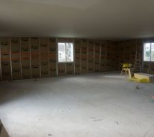 Plafond ok, isolation en cours
