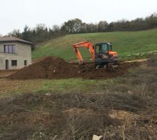 Terrassement pour implantation de la maison sur un rodan  80 avec décaissement de -70