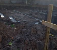 Terrassement fait et semelles coulees sur la journée! !