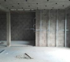 Pose des rails - Murs RDC