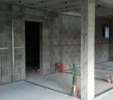 Pose des rails - Murs RDC