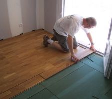 Pose du parquet dans notre chambre