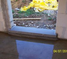 Seuil de la porte-fenêtre en pignon