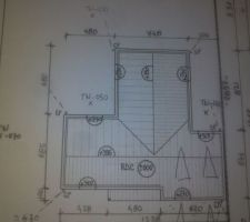 Plan de la maison vue sur le terrain