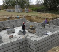 Montage des murs du sous-sol partiel