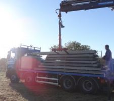 Arruvée des longrines et hourdis