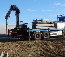 Arruvée des longrines et hourdis