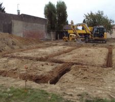 Fondations creusés et préparation ferraillage