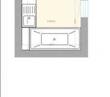 Plan de la salle de bain du RDC