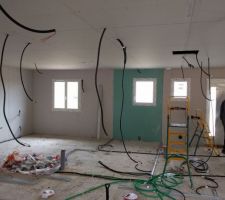 Cloison en cours.