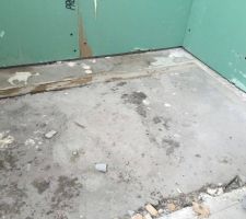 On a cass&eacute; la salle de bain existante avec baignoire pour faire une douche avec un receveur de 90x160.