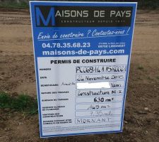 Affichage du permis de construire.
