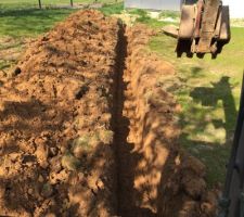 Tranchée pour futur cabanon