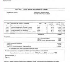 Devis Lyonnaise des eaux raccordement eaux us&eacute;es