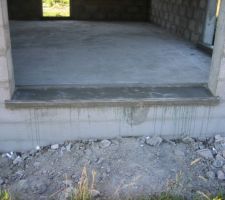 Seuil de porte de la baie vitrée façade sud