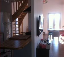 Le mur entre cuisine et salon ( meuble Ikéa )