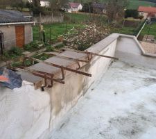 Chaînage d une arrase avec pente pour évacuation d eau