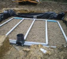 Creation dune station fosse septique et  drains