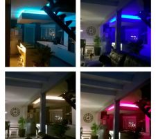 Etape debla construction du plafond suspendu avec lumiere indirecte au dessus de notre ilot