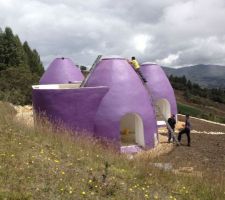 Casa Vergara. L'enduit à l'argile violet